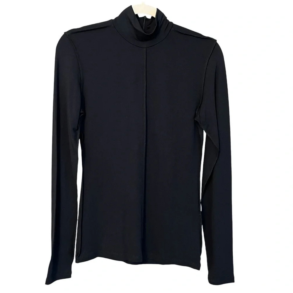 Thom Krom Mockneck Long Sleeve Top Black XS NWT Minimalist Contemporary Edgy